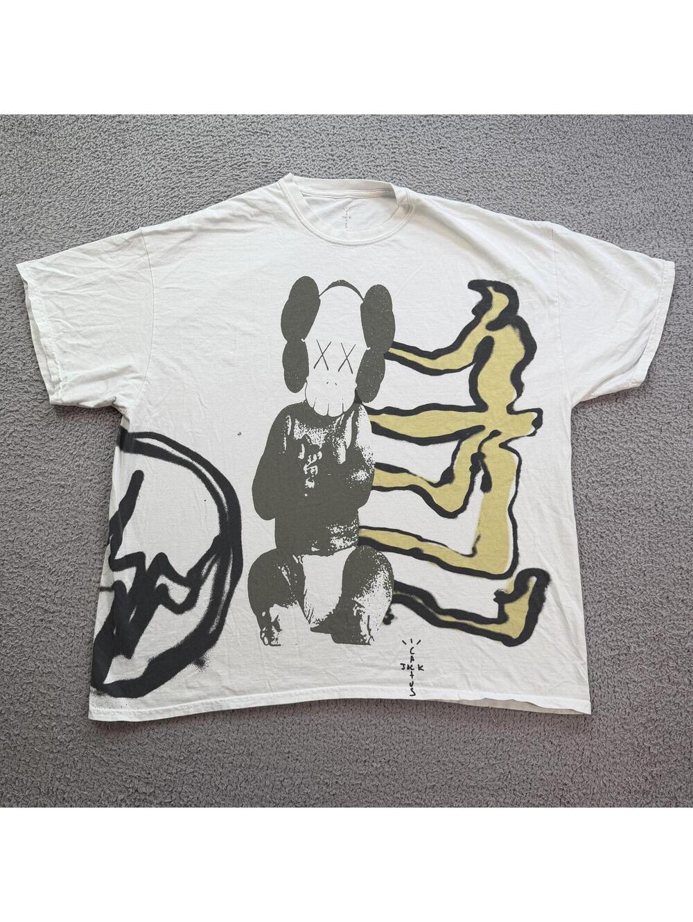 Travis Scott Cactus Jack KAWS Companion AOP T Shirt XL SS 2021 White Streetwear